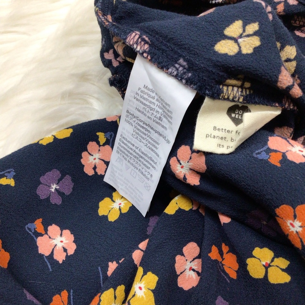 Madewell Smocked Floral Culotte Crop Wide Leg Jumpsuit Flowers Straps 2 - Picture 10 of 12